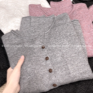 少量现~【包扣开衫】春季新款长袖开衫针织衫百搭韩系女25028