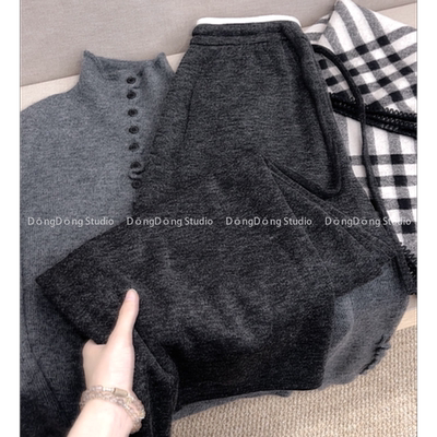 加厚！超显瘦【瘦瘦裤】秋冬加厚裤子松紧腰宽松百搭休闲阔腿长裤