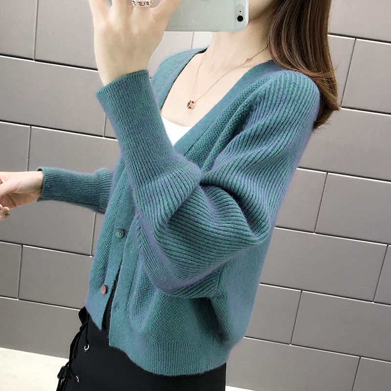 开衫毛衣女2020年新款女装秋季时尚洋气针织外套宽松短款上衣韩版