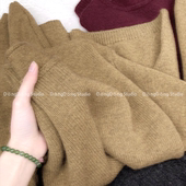 牦牛绒 金沙黄 一字领套头纯色宽松长袖 限量 针织衫 毛衣9053