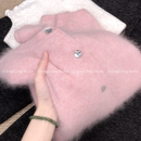 圆领宽松长袖 顶配 大角羊拉绒纯色开衫 美神降临 毛衣 新粉必入