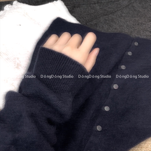 特！售完无补！[高领拉绒开衫]全毛纯色宽松长袖针织毛衣外套5523