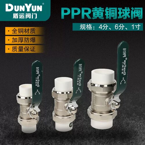 DYTM盾运全铜PPR双活接焊接钢柄4分6分1寸球阀DN20DN25DN32热熔阀