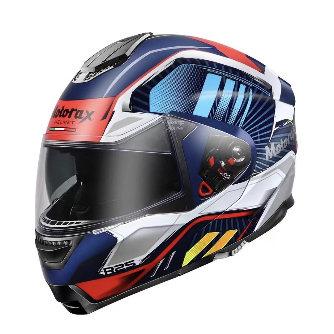 MOTORAX摩雷士R25车头盔男揭面盔双镜片四季蓝牙车跑盔全盔
