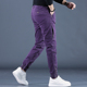 重磅复古工装 束脚裤 裤 款 美式 休闲裤 子男2025春季 宽松直筒紫色男士