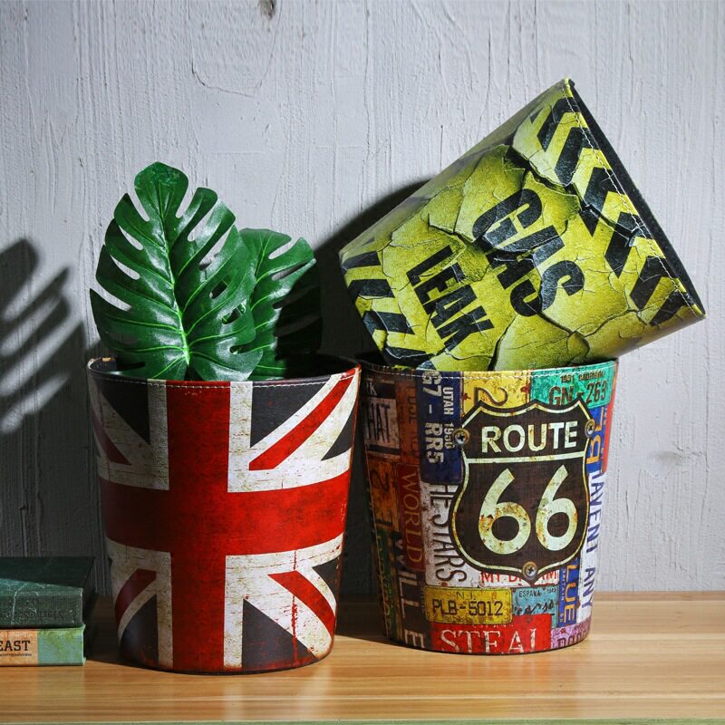 美式复古工业风垃圾桶创意个性时尚大号收纳桶家用做旧废纸篓无盖,家庭/个人清洁工具,垃圾桶,淘宝优惠券,粉丝福利购,淘宝优惠卷