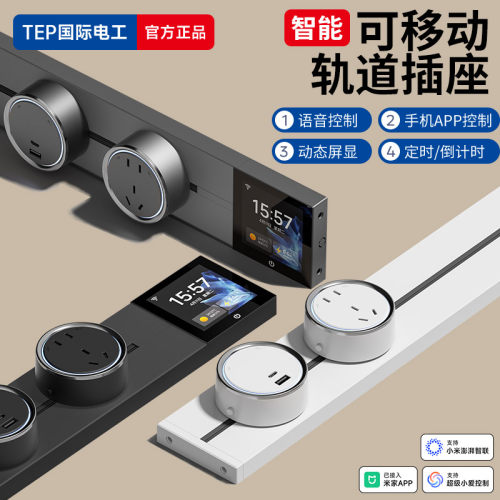 国际电工轨道插座带开关