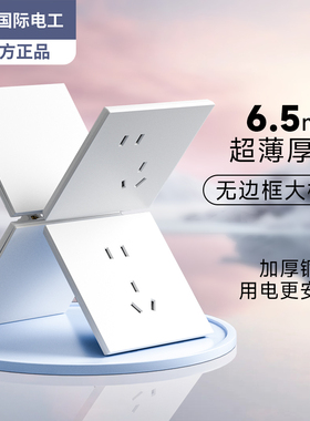 国际电工白色一开双控双开单开双联墙壁家用电灯开关暗装插座面板