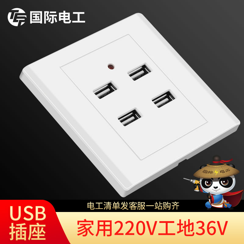 86型220V转5V两位两孔
