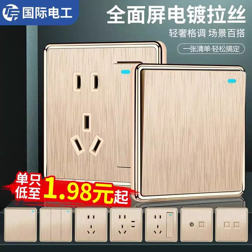 国际电工开关插座86型面板