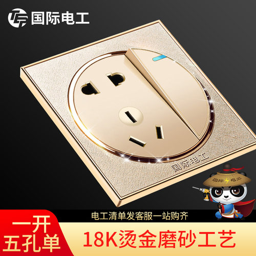 正品国际电工86型暗装圆形插座