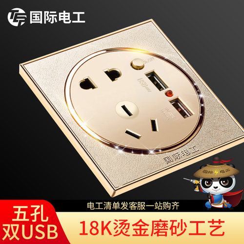 国际电工开关插座面板USB插座