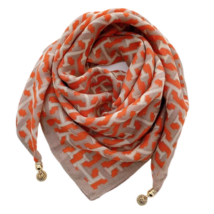 仿棉麻三角领巾方巾小披肩女护颈椎薄款围脖双面多功能磁吸扣围巾