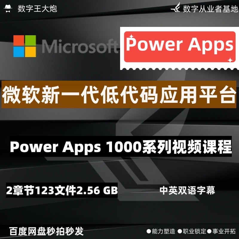 微软powerapps 1000应用低代码编程教学视频apps企业系统开发平台 商务/设计服务 设计素材/源文件 原图主图