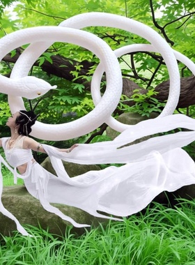 仿真蛇白色大号白蛇传说小青蛇新白娘子传奇大蛇夜光软胶蛇玩具蛇