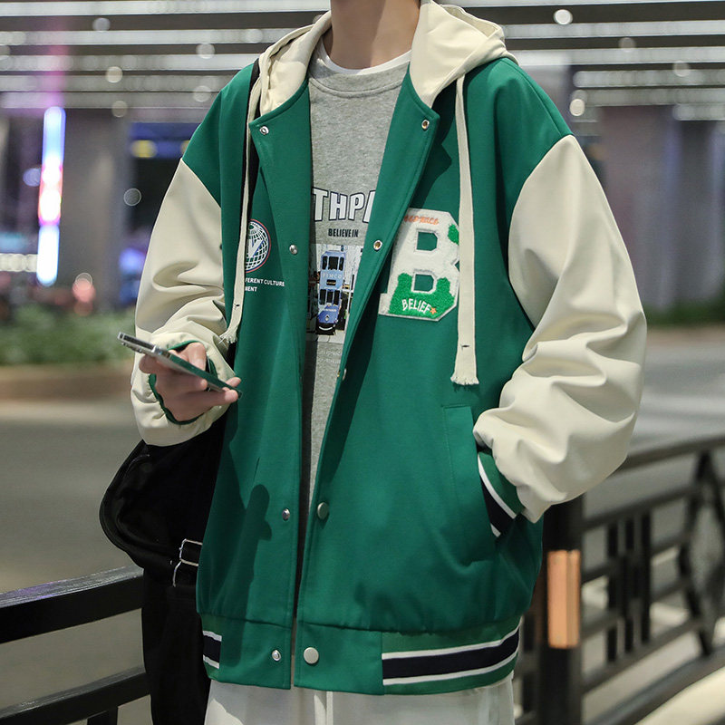 日系港风新款夹克男女同款衣服宽松潮牌休闲外套飞行领棒球服P75,男装夹克,星座1508