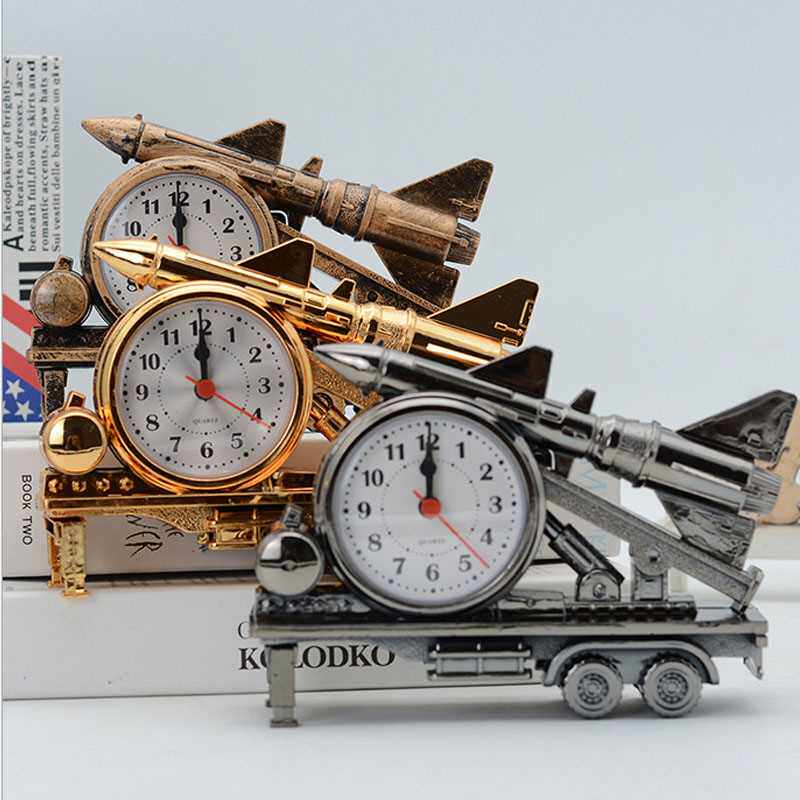 创意火箭闹钟炫酷模型学生礼物床头台钟书房卧室装饰工艺品摆件