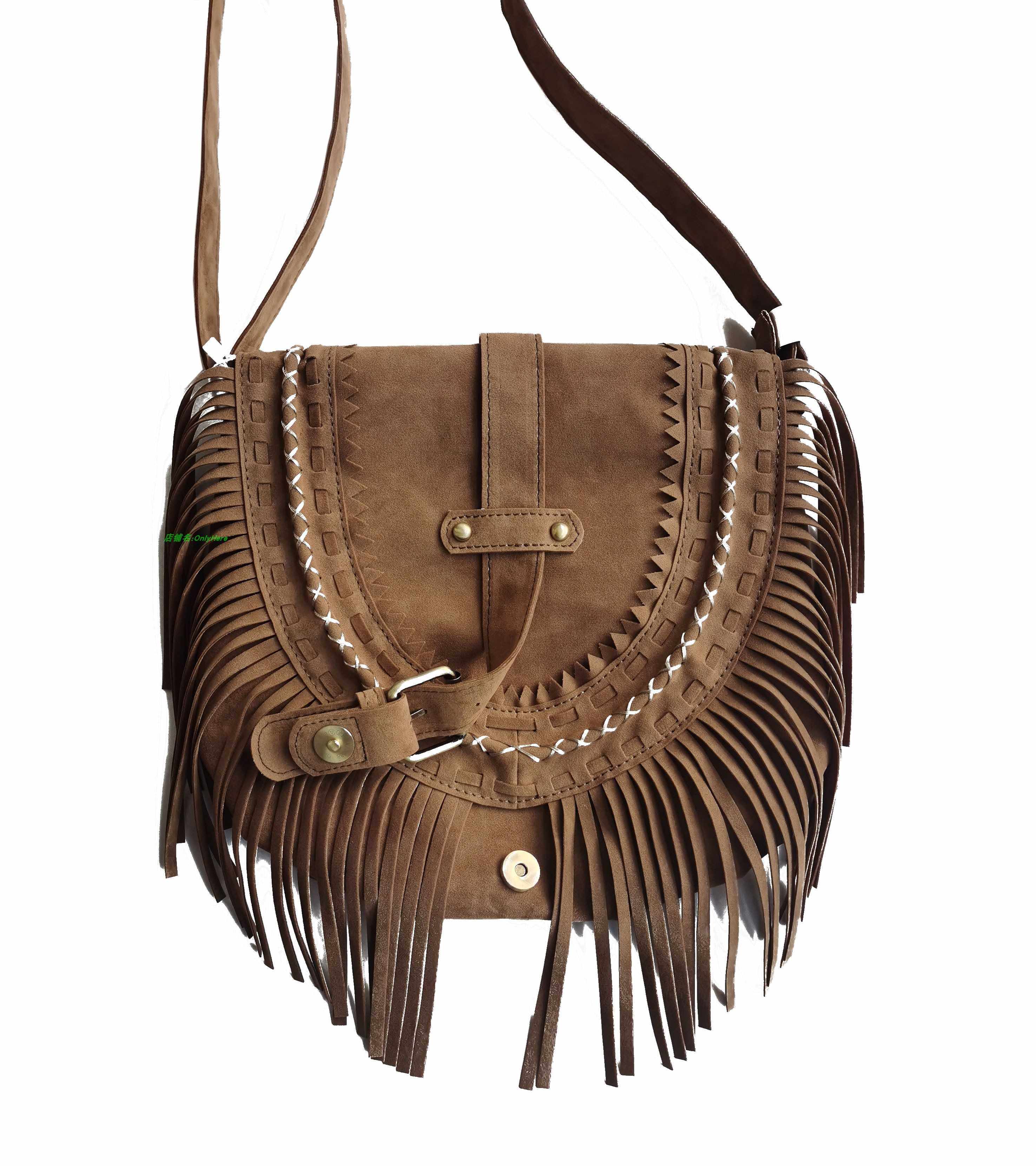 韩版女包包 2022新款仿麂皮流苏包女士斜挎包潮流女款小包单肩包