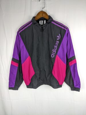 复古风 adidas Linear Zip Up 女子经典撞色梭织外套夹克 EC2175