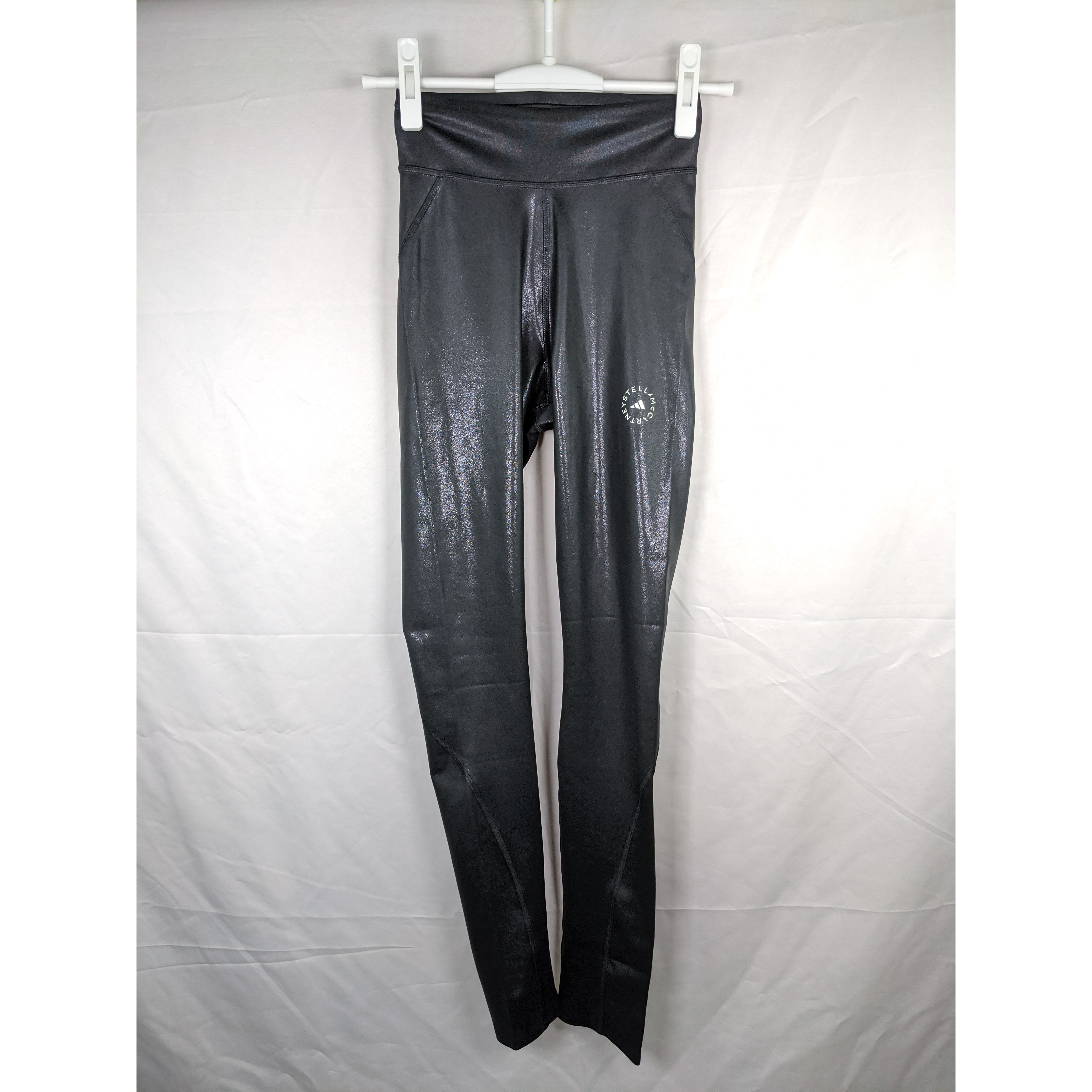 正品 adidas Stella McCartney Shiny Training 女运动瑜伽打底裤