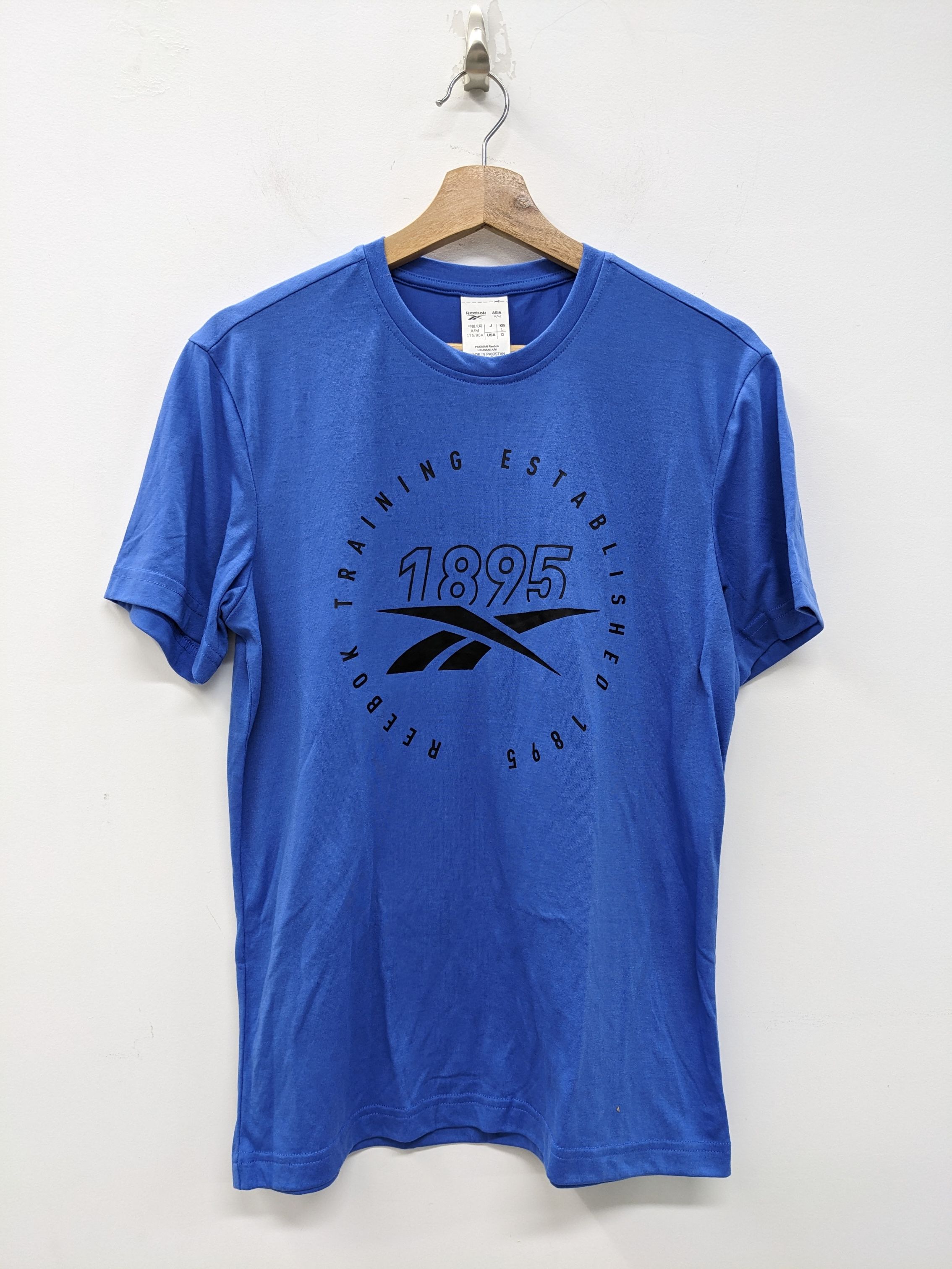 锐步 REEBOK LOGO 男子休闲健身跑步训练运动圆领短袖T恤 FP9136