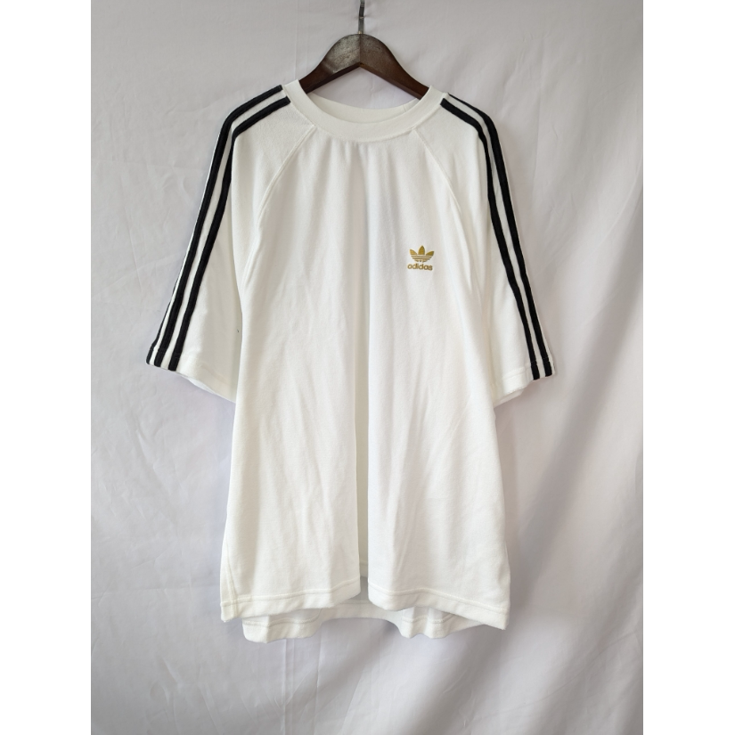 正品 三叶草 ADIDAS SS TEE TERRY 男子毛巾线绒休闲短袖 JX8978