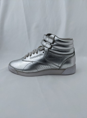 锐步 Reebok Freestyle Hi Metallic Silver 女高帮休闲鞋 BS9944