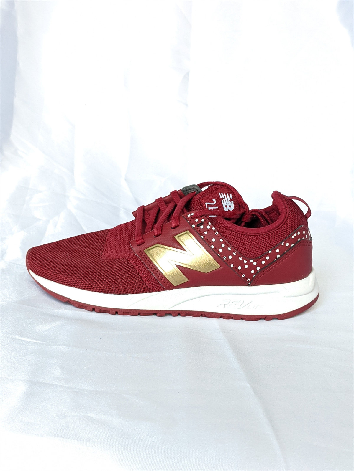NEW BALANCE/NB 女子中国红波点复古休闲慢跑鞋 WRL247HC 36码
