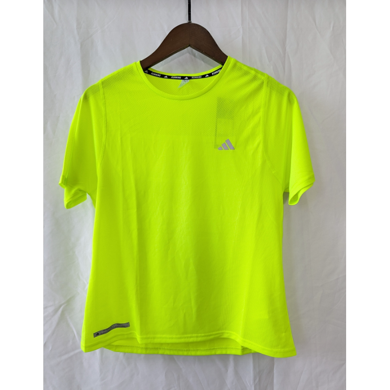 正品 ADIDAS ULTIMATTEE KNIT 女子荧光绿反光条跑步短袖 IM1863