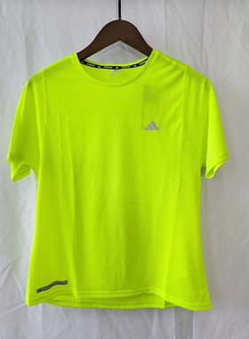 正品 ADIDAS ULTIMATTEE KNIT 女子荧光绿反光条跑步短袖 IM1863