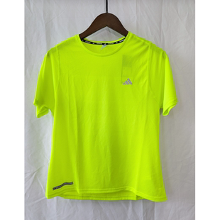 正品 ADIDAS ULTIMATTEE KNIT 女子荧光绿反光条跑步短袖 IM1863