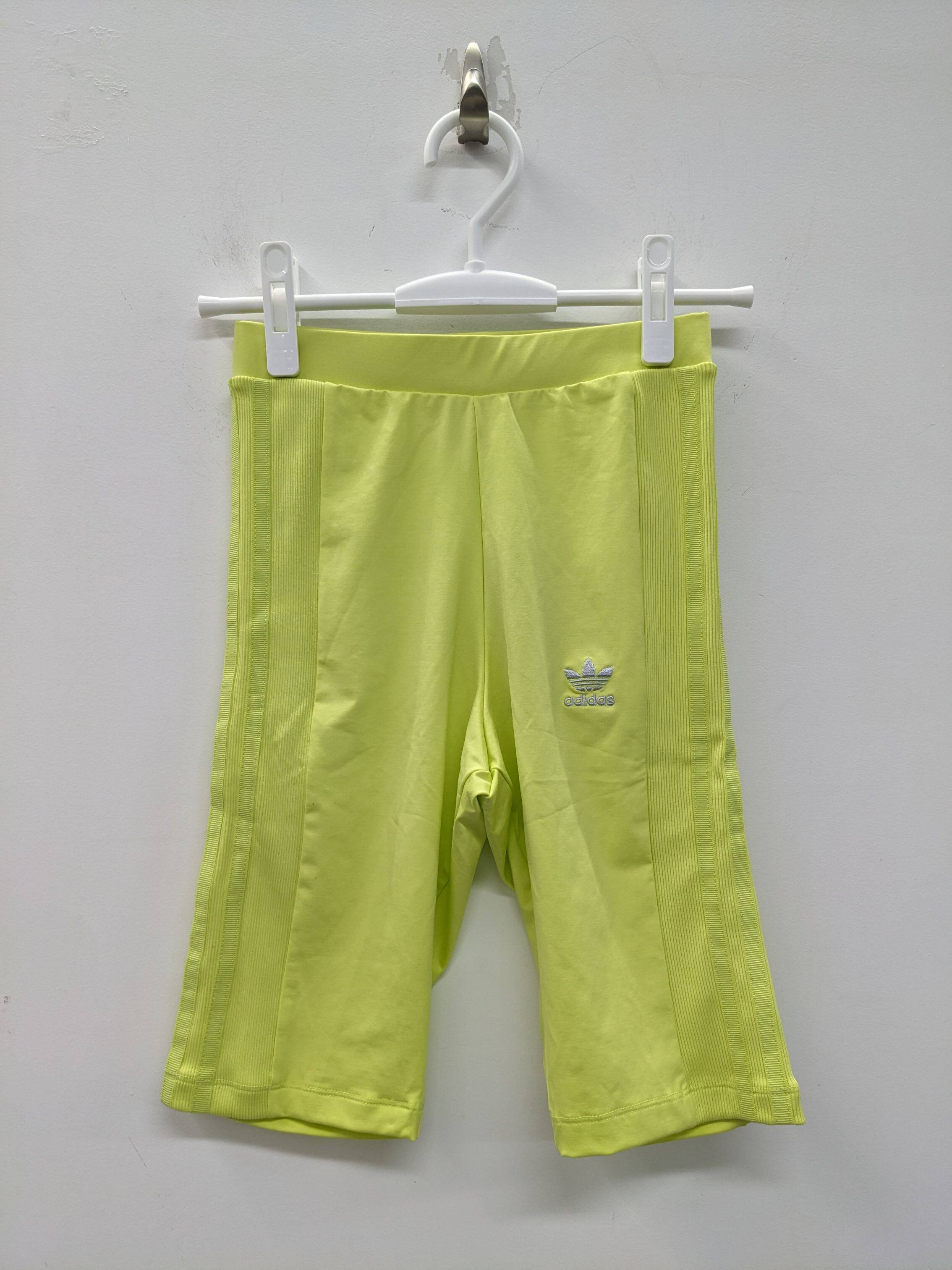 ADIDAS/三叶草 女士黄色健身裤紧身跑步运动短裤 FR0554