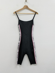 三叶草 adidas Knitted Body Suit 字母织带吊带连体短裤 DZ0101