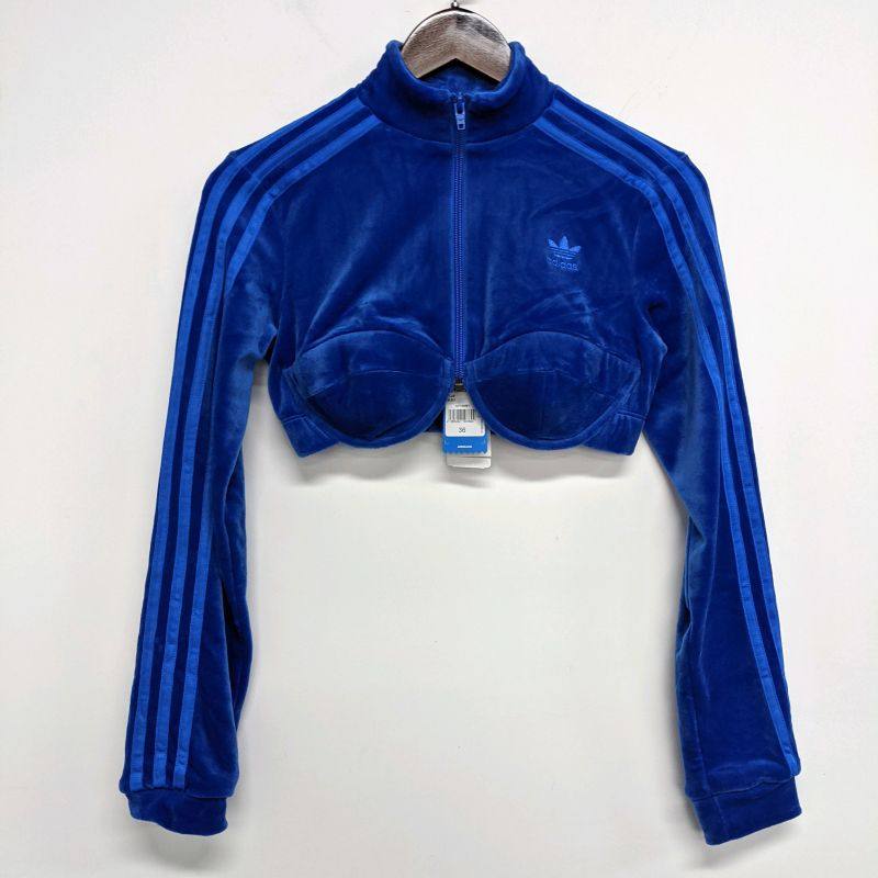 正品 ADIDAS x JEREMY SCOTT x LISA广告短款抹胸休闲外套 H50965