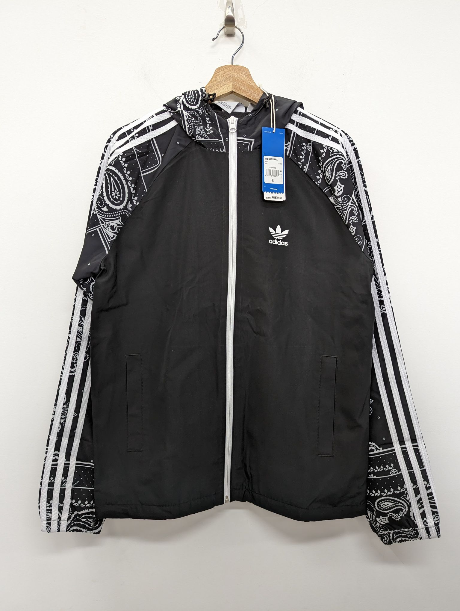 ADIDAS WINDBREAKER 三叶草男子休闲运动连帽防风雨外套 DX4232