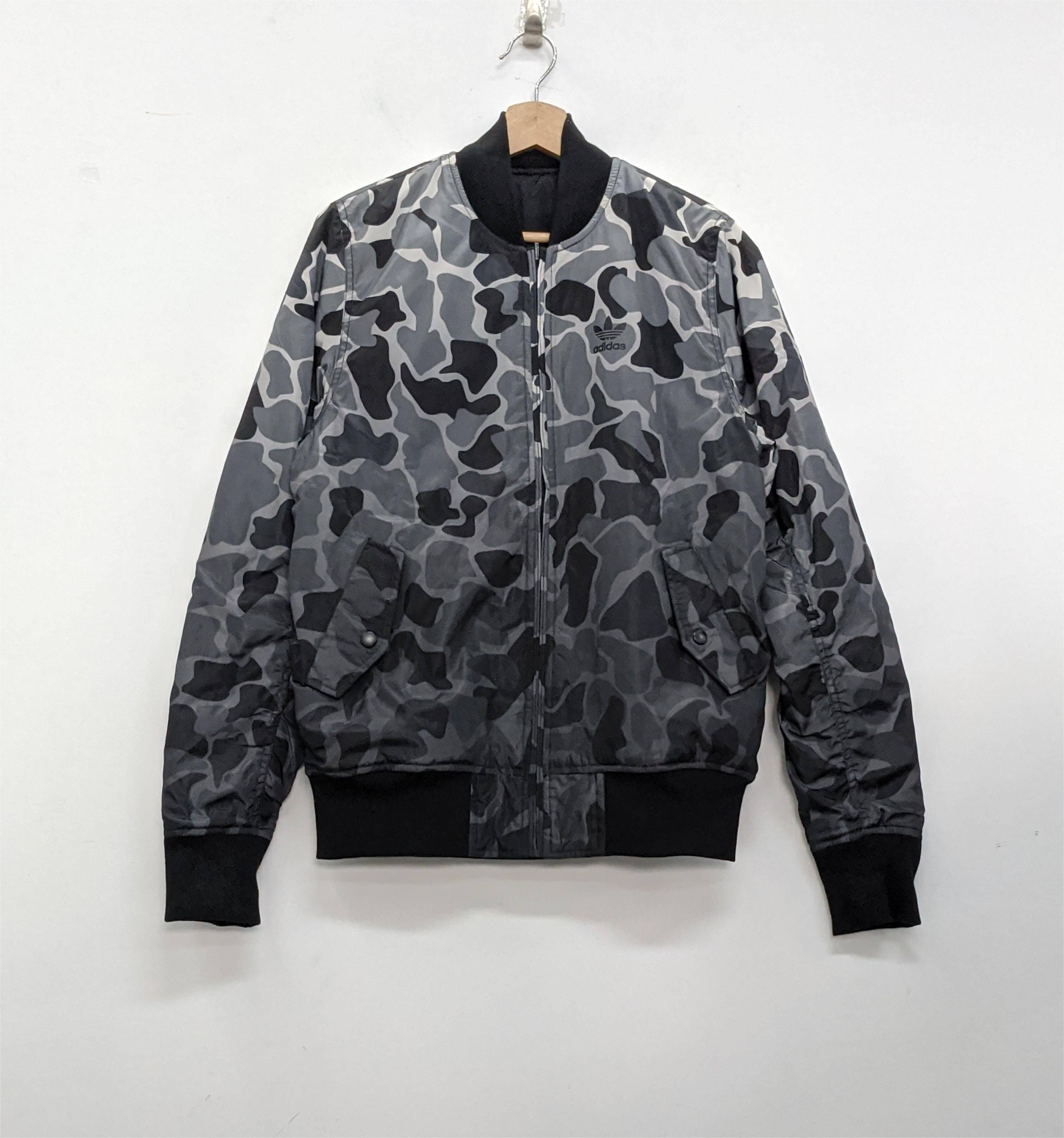 绝版 正品 三叶草 男子 运动迷彩双面外套飞行服棉服 DN8049 现货