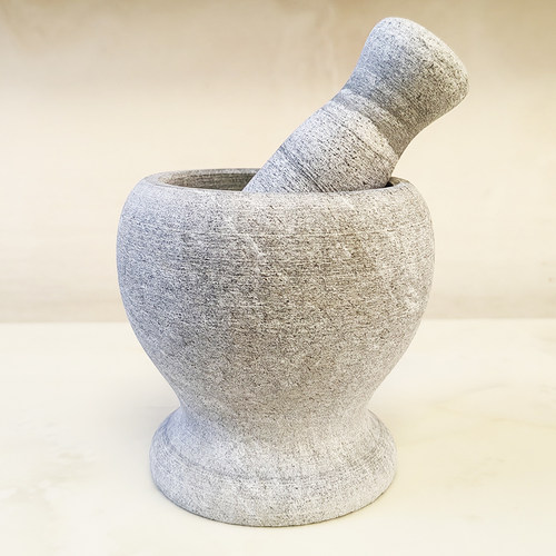 天然石头蒜臼子捣药大理石捣蒜器