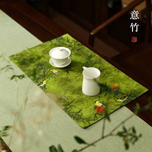 2025新款 干泡台布垫复古 宋代美学茶铺 茶具配件藤编小茶席