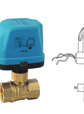 埃美柯708黄铜电动球阀DN15DN20DN25加厚4分6分1寸Q91F-16T