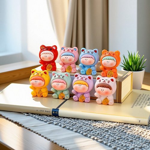 莉莉丝招财猫潮玩萌粒公仔树脂工艺品摆件可爱少女心桌面小摆件