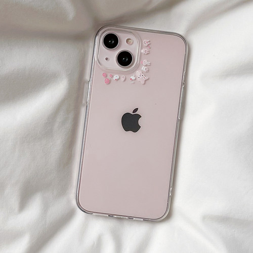 可爱镜头圈圈小兔子手机壳