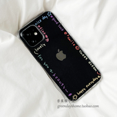 ins风好运涂鸦适用苹果15 13创意小众保护壳 14plus 12proMax软16 17Promax