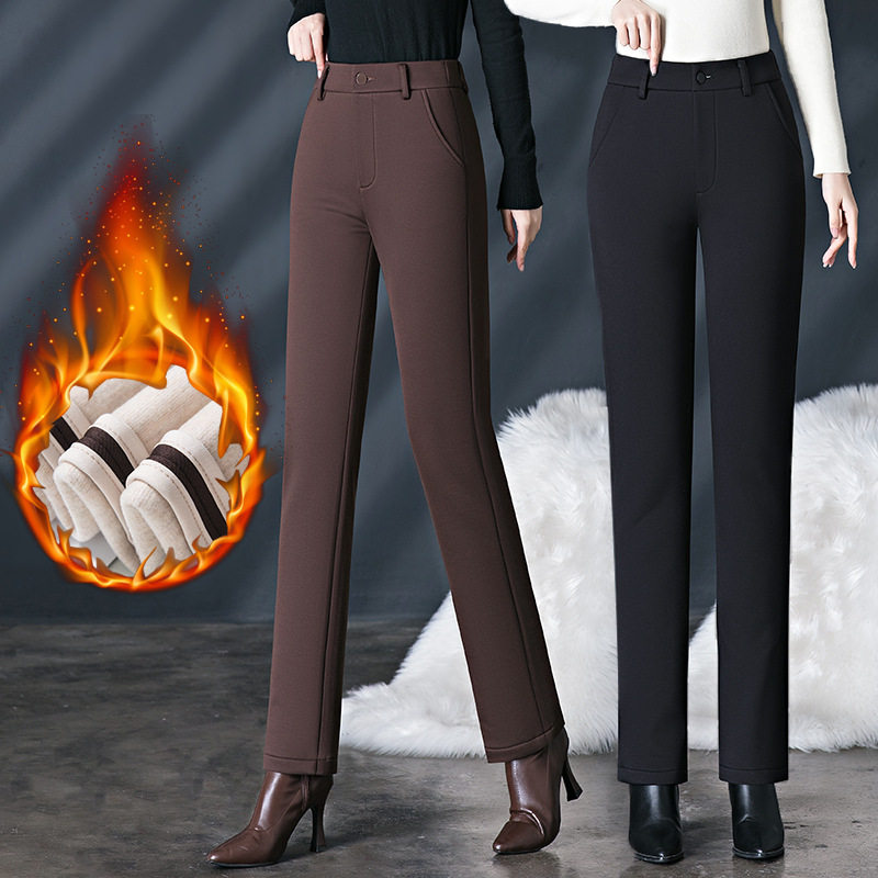 羽绒蚕丝加绒加厚直筒裤女2025新款冬季中老年妈妈裤高腰休闲长裤,女装/女士精品,休闲裤,淘宝优惠券,粉丝福利购,淘宝优惠卷