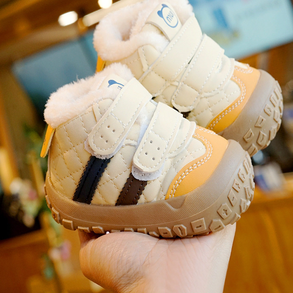 学步鞋冬季加绒加厚初学者宝宝鞋子1-2岁婴儿鞋子软底防滑条纹,童鞋/婴儿鞋/亲子鞋,婴儿步前鞋/袜鞋,淘宝优惠券,粉丝福利购,淘宝优惠卷