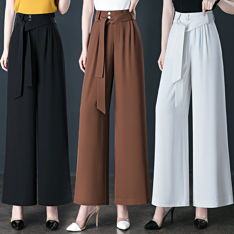 冰丝高腰阔腿裤休闲裤夏季女薄款新款中年女裤垂坠感宽松长裤,女装/女士精品,休闲裤,淘宝优惠券,粉丝福利购,淘宝优惠卷