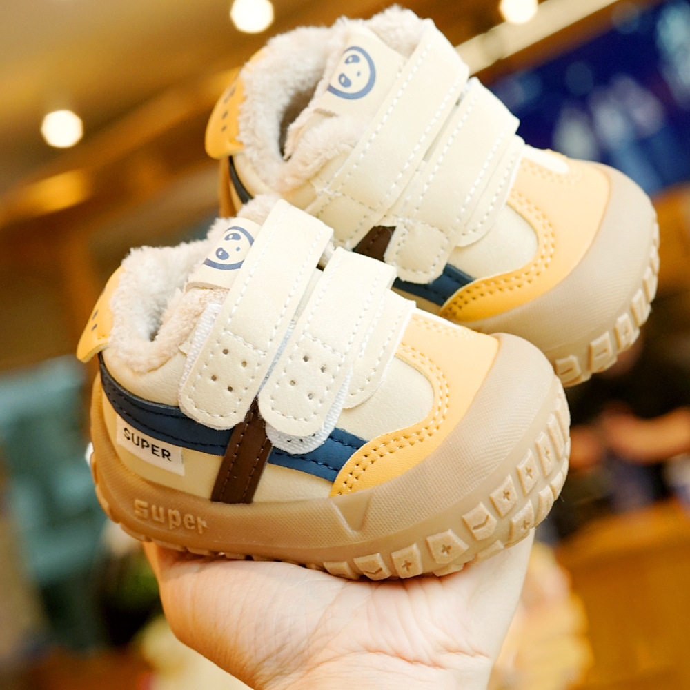 学步鞋冬季加绒加厚初学者宝宝鞋子1-2岁婴儿鞋子软底防滑条纹,童鞋/婴儿鞋/亲子鞋,婴儿步前鞋/袜鞋,淘宝优惠券,粉丝福利购,淘宝优惠卷