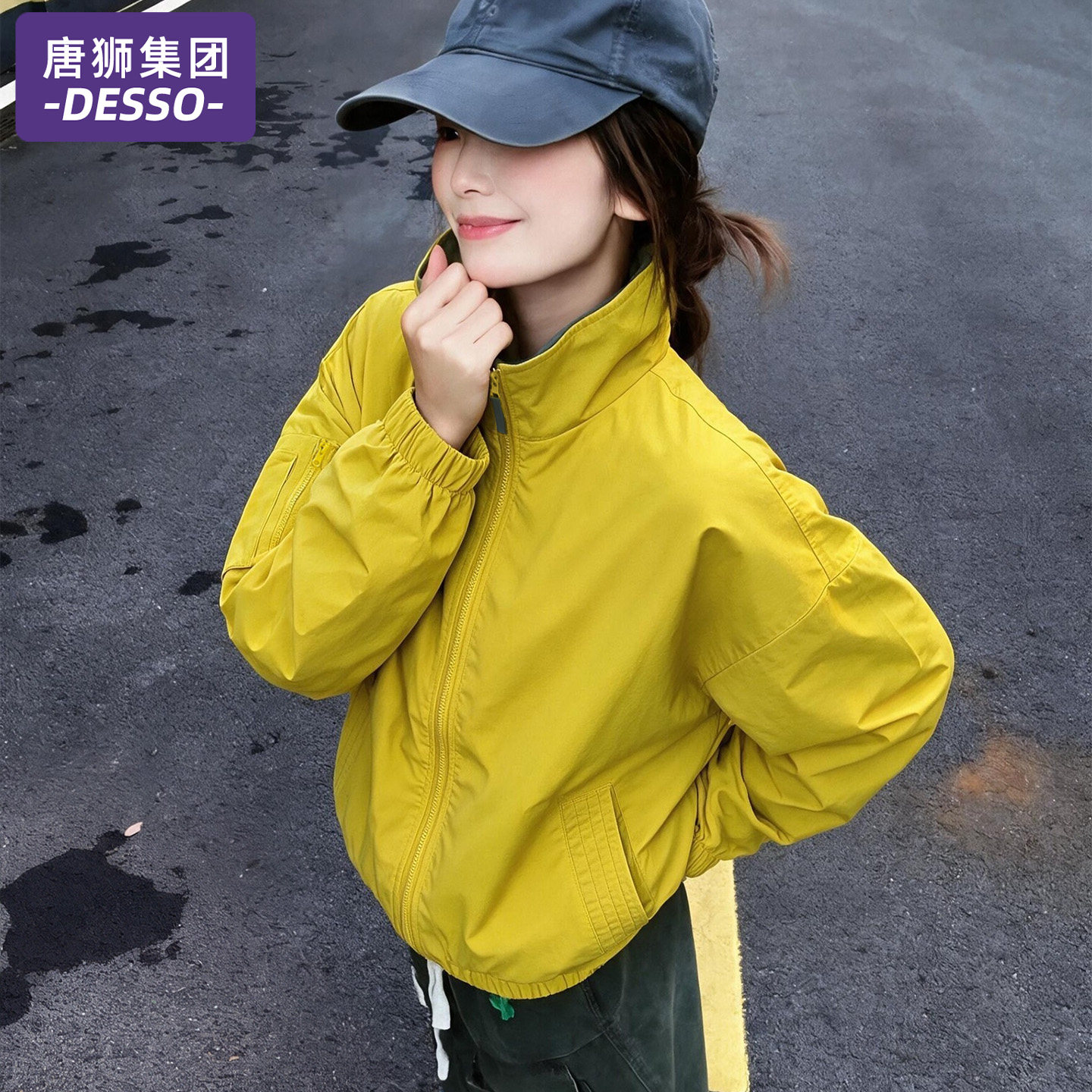 唐狮集团外套女款2026新款春秋季美式宽松立领运动棒球服情侣夹克图片