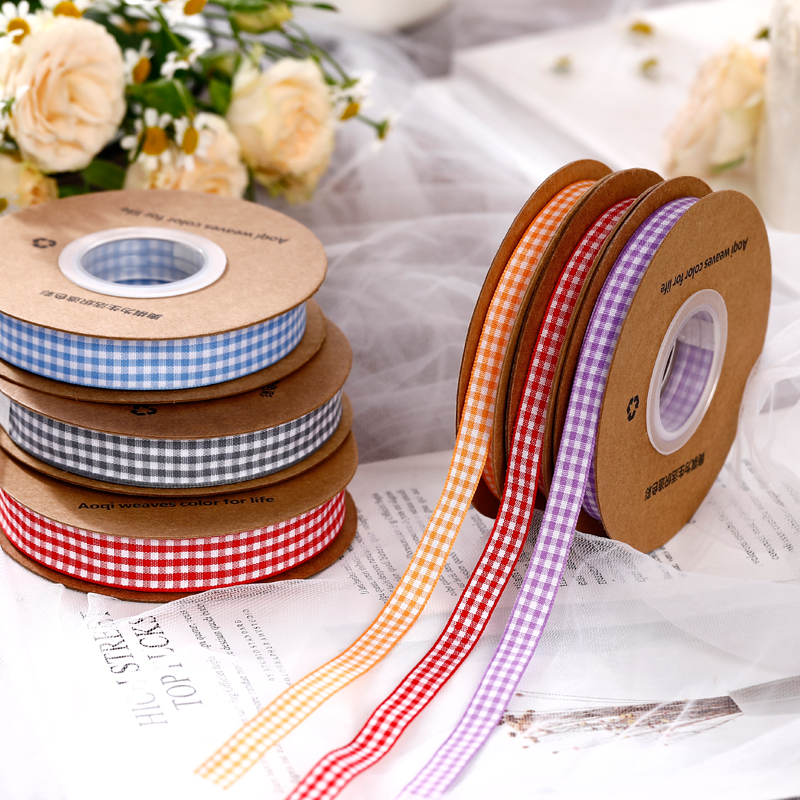 生日蛋糕盒格子鲜花丝带礼品手工烘焙礼盒包装双面蝴蝶结打包彩带