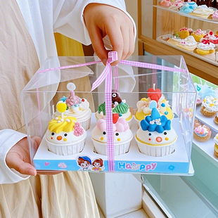 纸杯蛋糕包装盒6粒12粒装盒子六格马芬杯十二个杯子透明打包盒