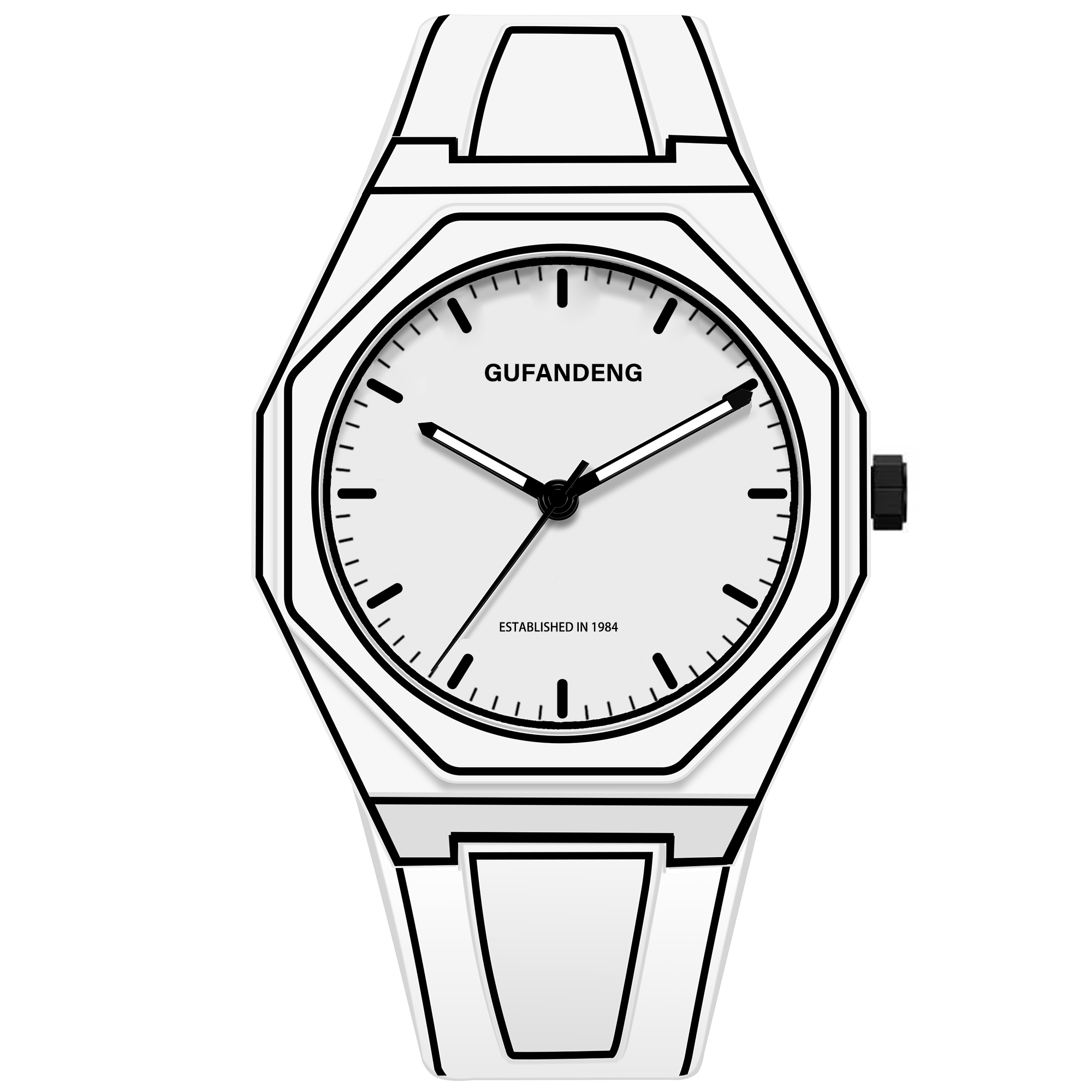 古梵登GUFD腕表像素款漫画风创意手表男女学生情侣礼盒运动表2049